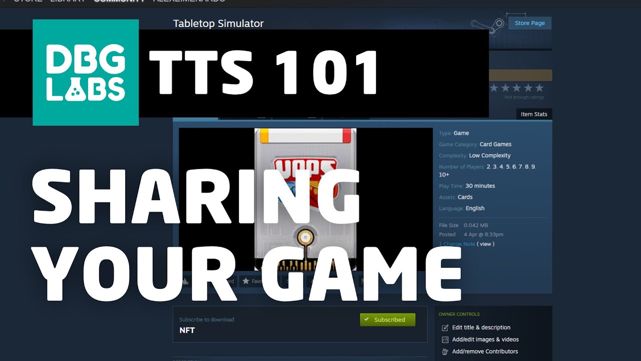 TTS 101 - Sharing your Game