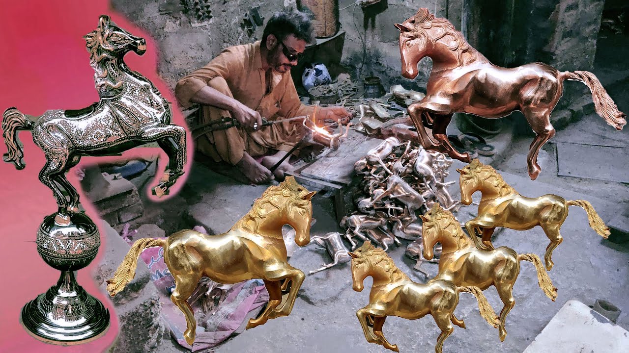 Unique Grand Expert artistes mass production Brass Hors Making for home decoration With Sand Mold