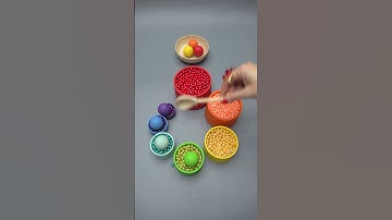 Color Sorting Wooden Balls🌈✨ Colored Bowls #asmr #oddlysatisfying #colorsorting