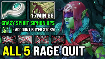 How to Make ALL 5 Enemy Rage Quit | EZ 17Min GG Crazy Spirit Siphon HP Regen Pro DP Dota 2