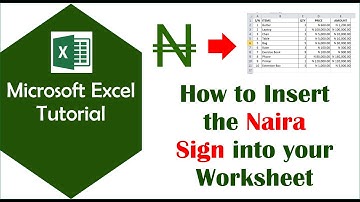 Microsoft Excel: How to insert the Naira sign into your worksheet