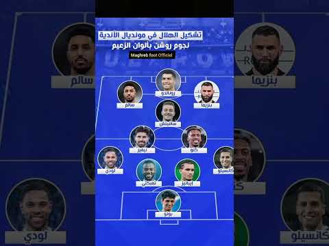 إليكم تشكيلة المتوقعة الهلال السعودي في كأس العالم للأندية كريستيانو رونالدو  بنزيما