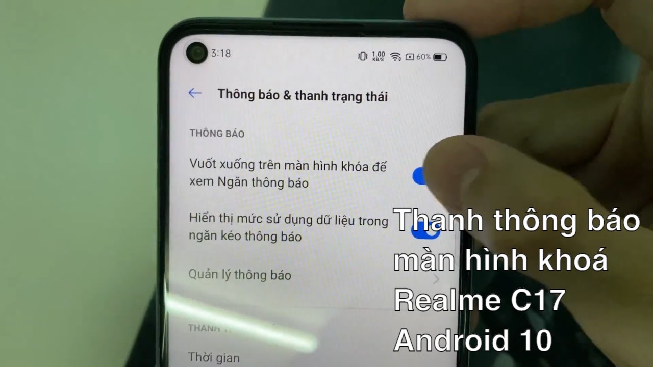 Tắt vuốt xuống ở màn hình khoá để xem thanh thông báo trên Realme ...