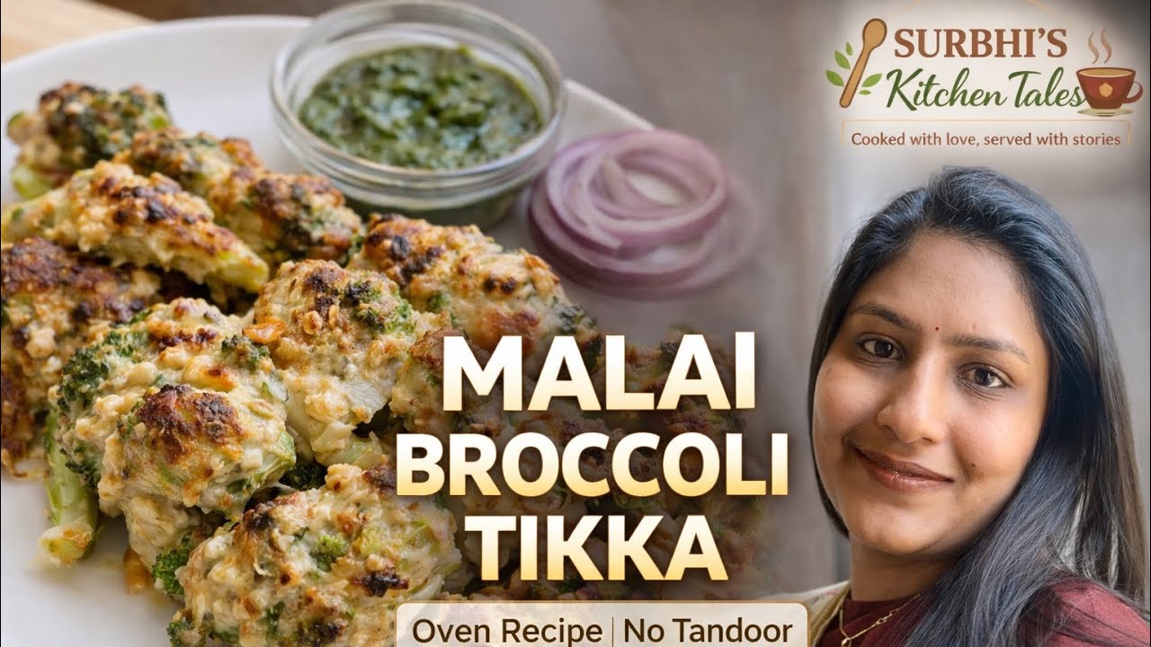 No Tandoor? Make Perfect Malai Broccoli Tikka in Oven! 🔥 #notandoor #broccoli #tandoori #cooking 