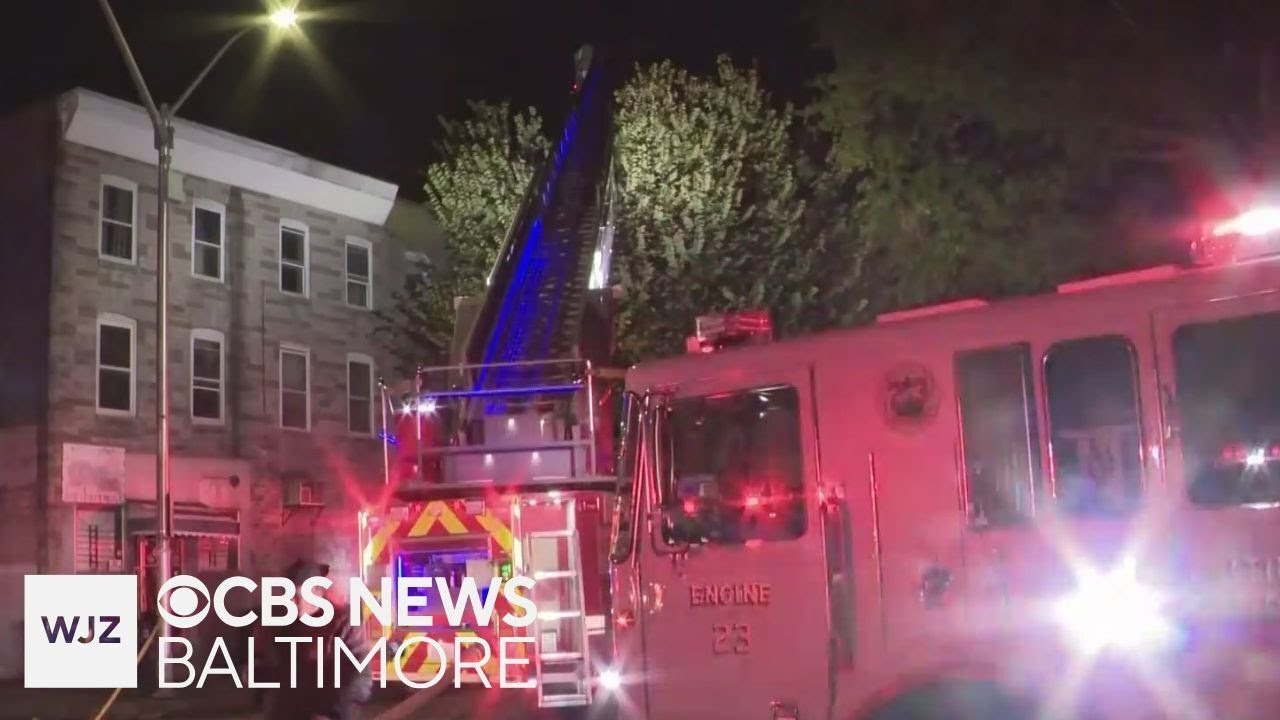 Crews battle 2-alarm fire on Ramsay Street in Southwest Baltimore - YouTube