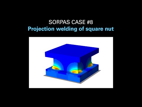 Projection welding simulation - square nut - 3D simulation - video from SWANTEC