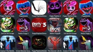 Roblox Poppy Playtime 3, Poppy 3 Mobile, Poppy Playtime 4 , Granny 4, Pink Monster7,School Monster 6