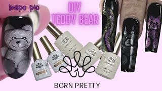 Get Creative: Make Your Own Teddy Bear With Cat Eye Polish! Try Born Pretty's Hema Free Xjelly Gel