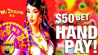 1st Try JACKPOT! Wu Dragon $50 Bet Handpay at The Cosmo Casino In Las Vegas Slot Machine Wins