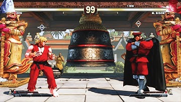 Ken vs M Bison (Hardest) Street Fighter 5.