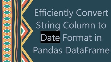 Efficiently Convert String Column to Date Format in Pandas DataFrame