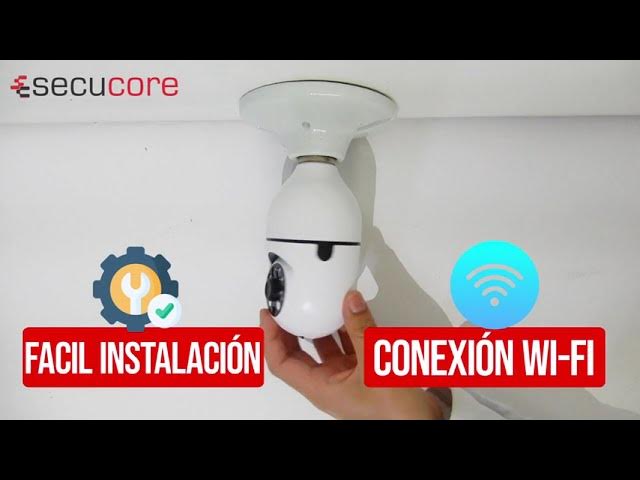 1 x cámara de seguridad inalámbrica con bombilla WiFi, vigilancia domo,  cámara de visión nocturna de doble luz, 1080P JM