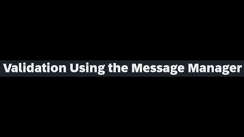 Validation Using the Message Manager (validation of bonded types)