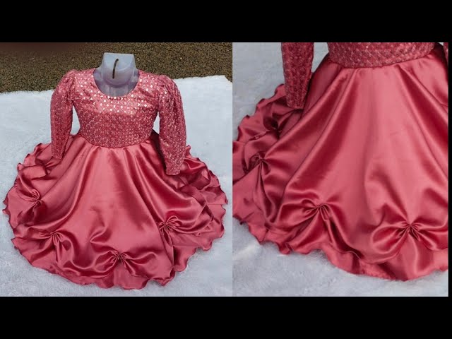 baby girl party wear frock cutting and stitching/# Barbie frock/@ simply  design - YouTube