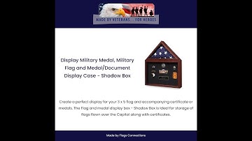 Display Military Medal, Military Flag and MedalDocument Display Case   Shadow Box