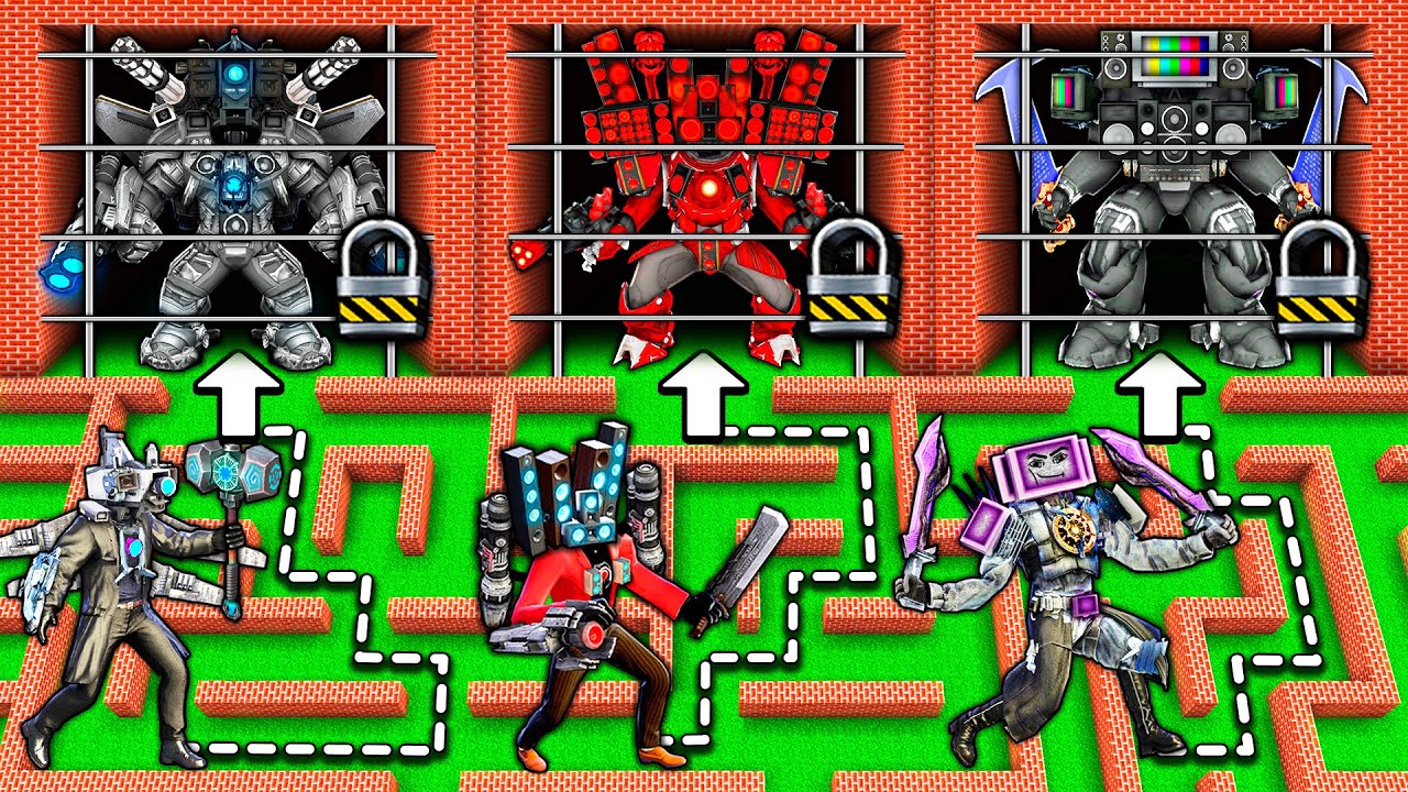 CHOOSE the RIGHT UPGRADED TV MAN to SAVE in SURVIVAL MAZE vs SKIBIDI TOILET in MINECRAFT animation