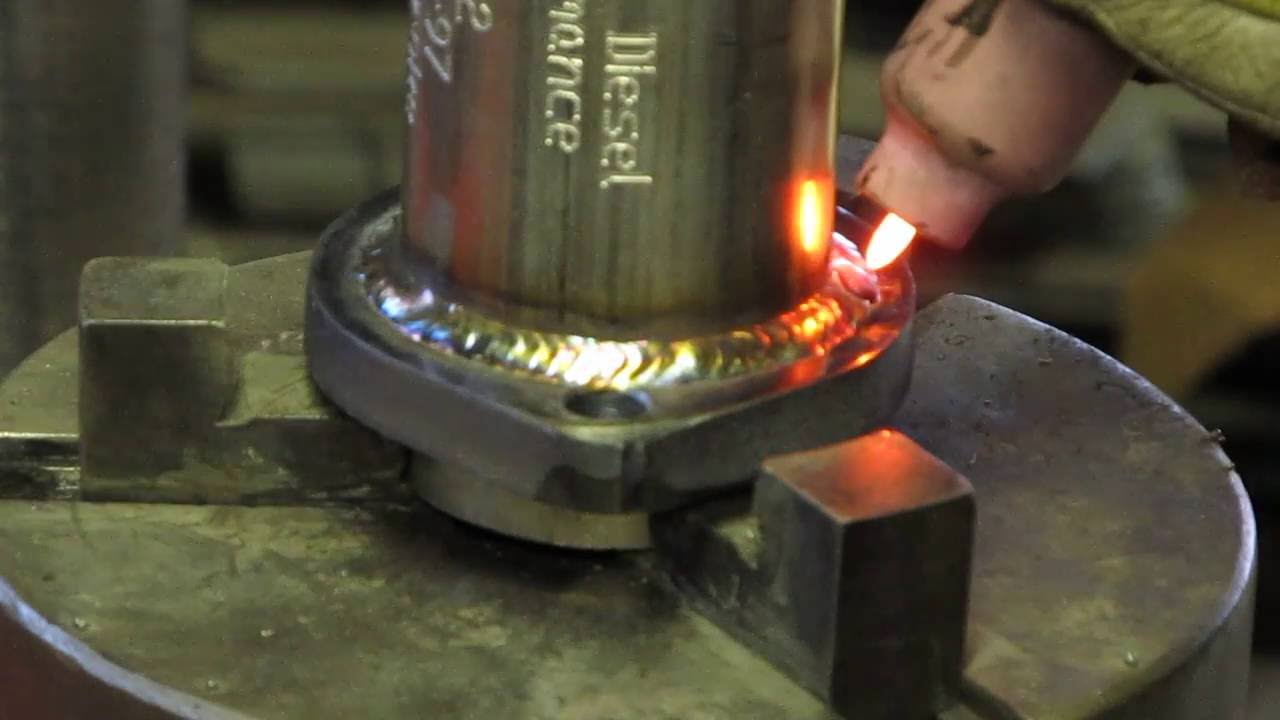 Stainless turbo pipe flange TIG welding YouTube