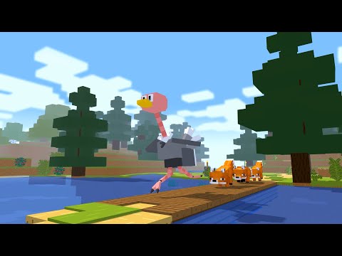หมาจิ้งจอกไล่ล่า ! นกกระจอกเทศ : Minecraft Animation