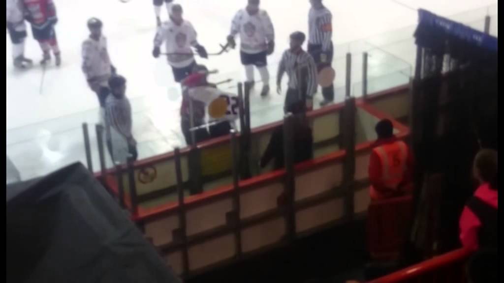 Fight : Blackburn's Chris Arnone vs Peterborough's Greg Pick