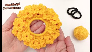 توكة شعر كروشيه رقيقة ومميزة🌸🌸Crochet Hair tie