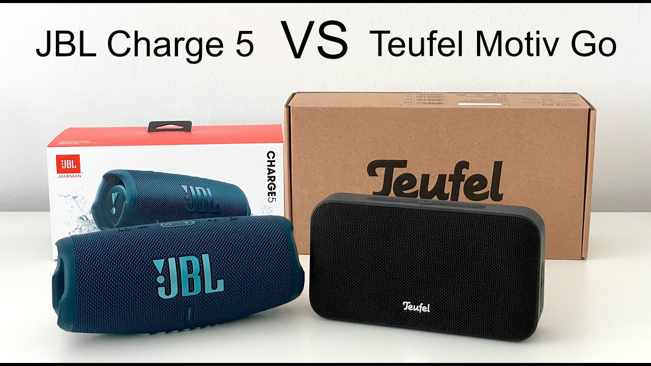 Jbl Charge 4 Vs Teufel Rockster Go JBL Charge 5 vs Teufel Motiv Go sound-comparison with different music