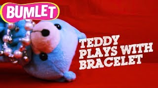 Soft Toy Playing With An Ornament | Junu Teddy &amp; Bracelet | Funny Baby Video, Bumlet Children Videos