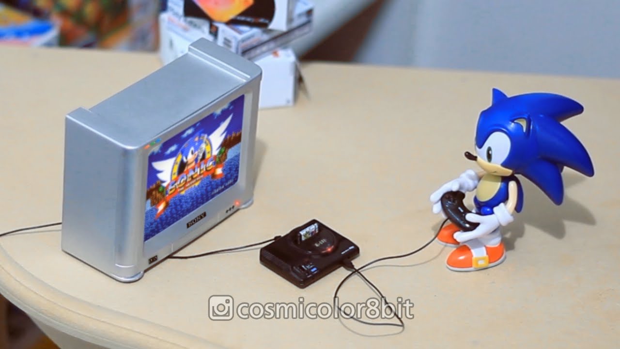 Mini megadrive (Sonic playing Sonic 1) YouTube