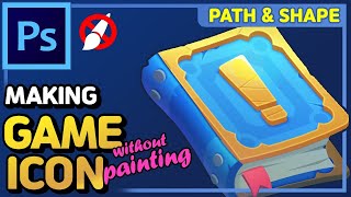 Game UI Tutorial - Make a Game Icon without Painting on Photoshop | Path & Shape