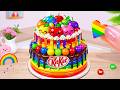 Kitkat Rainbow Cake With Fruits ✨ Fresh Miniature Jelly Cake Decorating 🍰 Chocobite Bakes