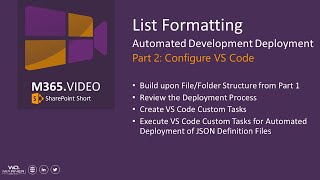 List Formatting Automated Deployment Part 2 - Configure VS Code