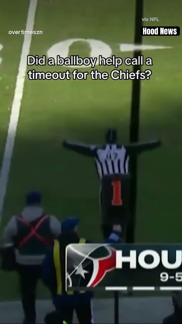 Ball boy calls timeout #hoodnews #referee #chiefs #NFL #sports #football #viralvideo #omg #how #wow