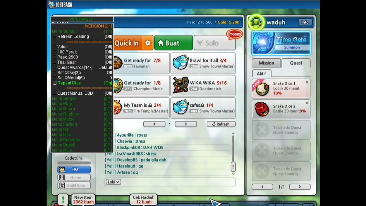 Cheat suntik VVIP lost saga origin terbaru