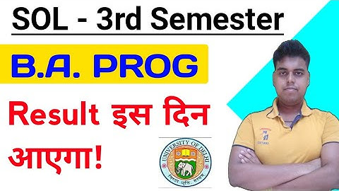 SOL BA PROG 3rd Semester Result Latest News | sol 3rd semester ba Prog result update Dec 2021 Exam