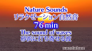 76min Nature Soundsリラクゼーション自然音砂浜に打ち寄せる波The sound of waves.