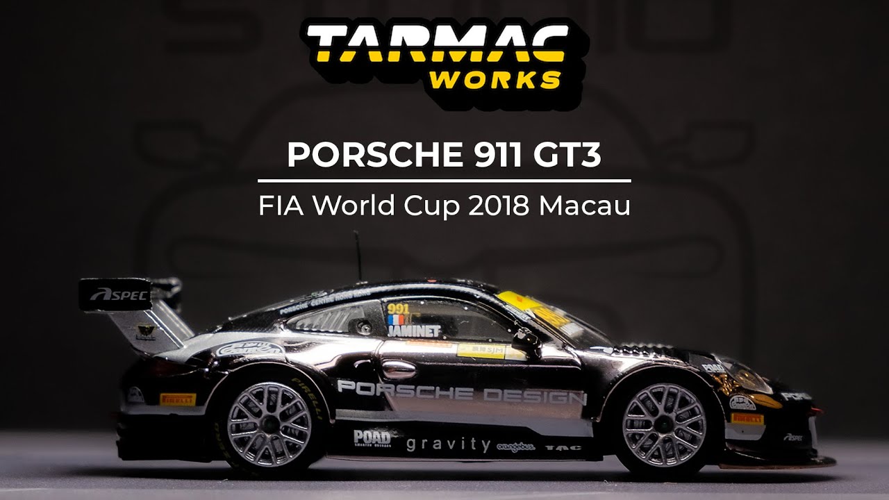 Tarmac Works x iXO Models Porsche 911GT3 R / FIA GT World Cup 2018 Macau 1:64