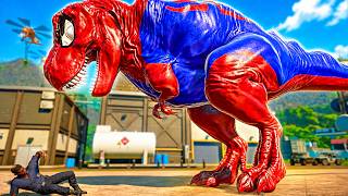 Spider-Man T-REX vs Venom Carnotaurus 🕷️🦖 Red Hulk Gigano vs Hulk Indoraptor Superhero Dino Battle!