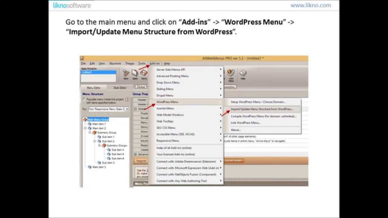 How to create a WordPress Responsive Menu using the AllWebMenus WordPress Menu Plugin