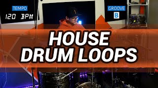 House drum loops 120 BPM // The Hybrid Drummer