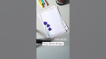 5 easy border designs||#shorts #borderdesign #borderdesigns #projectworkdesigns