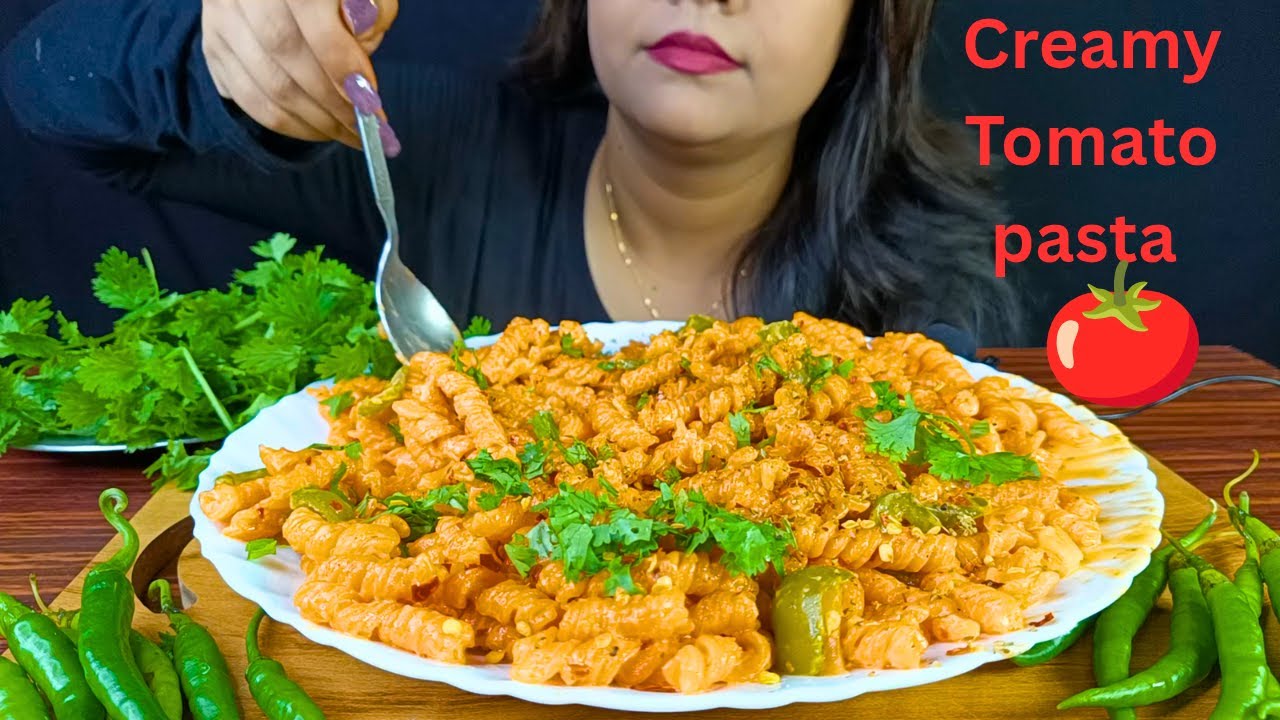 CREAMY TOMATO 🍅 PASTA 🍝 CHALLENGE | INDIAN STREET FOOD| BIG BITES