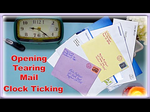 ASMR | Clock Ticking and Opening Mail | Tearing | Ripping | Crumpling | Paper Sounds | No Talking