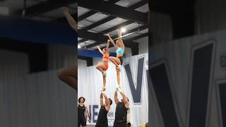 Young super hero girl 💪 #cheerleading #usashorts #yuletidecheer #cheer #youtube #stunt #funjump