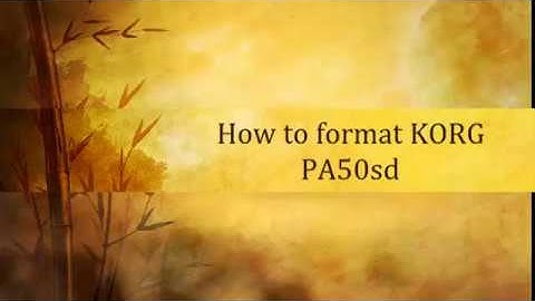How to Reset-Format KORG PA50sd