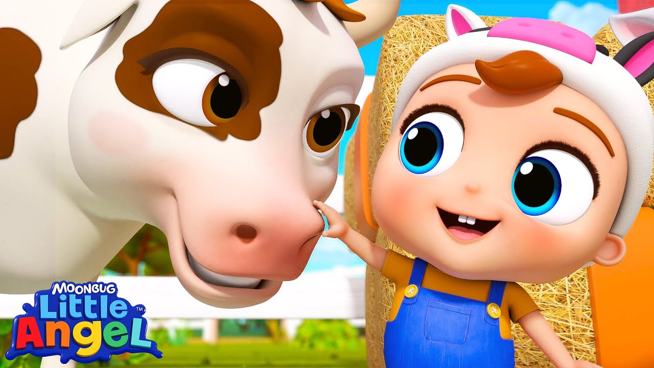 Farm Animals Song | Animal Learning Videos | Little Angel Kids Songs & Nursery Rhymes