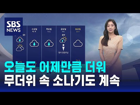 [날씨] 폭염특보 지역 한 차례 더 확대 강화…곳곳 소나기 / SBS