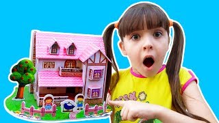 Как собрать игрушечный домик для кукол Играем с 3d пазлами Дети для детей