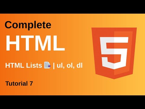 HTML Lists Explained | Ordered, Unordered & Description List || Complete HTML Tutorial for Beginners