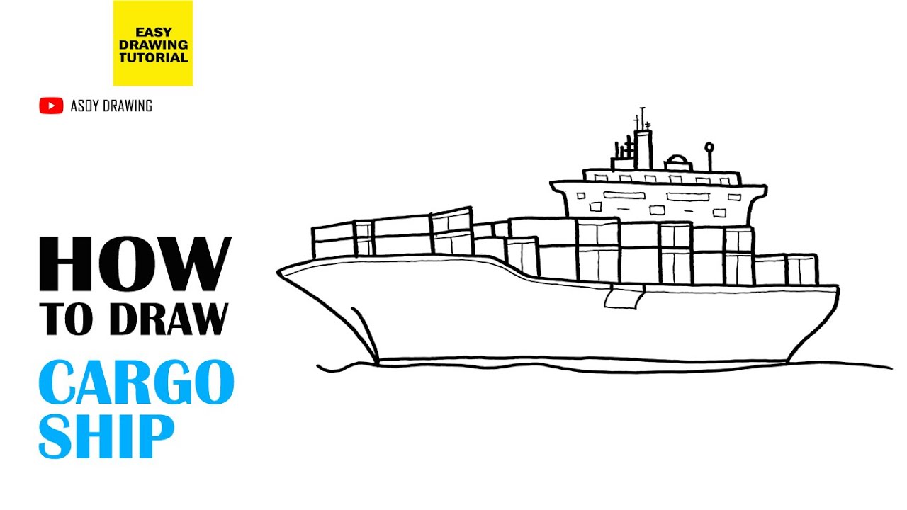 Cargo ship graphic black white sea landscape sketch illustration vector  Stock Vector Image & Art - Alamy