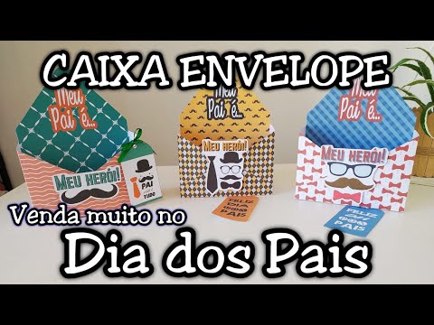 Ideia para vender no DIA DOS PAIS 2021 - CAIXA ENVELOPE com molde grátis