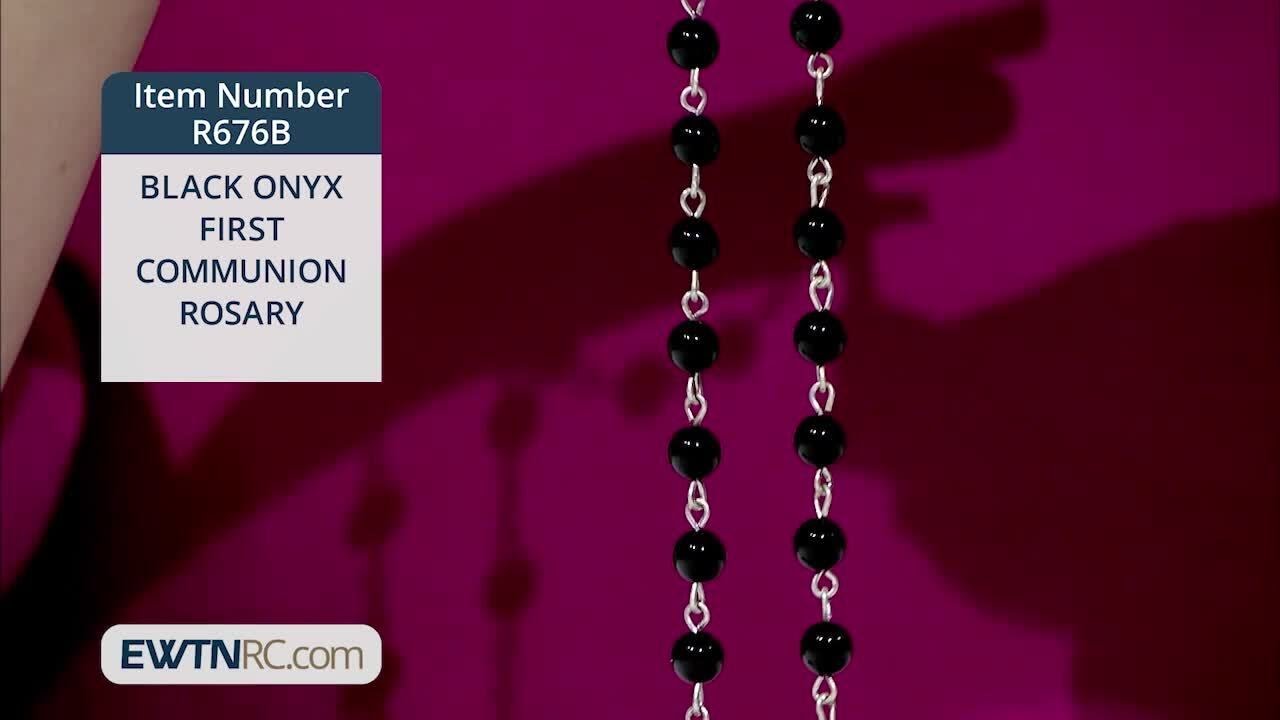 R676B_BLACK ONYX FIRST COMMUNION ROSARY